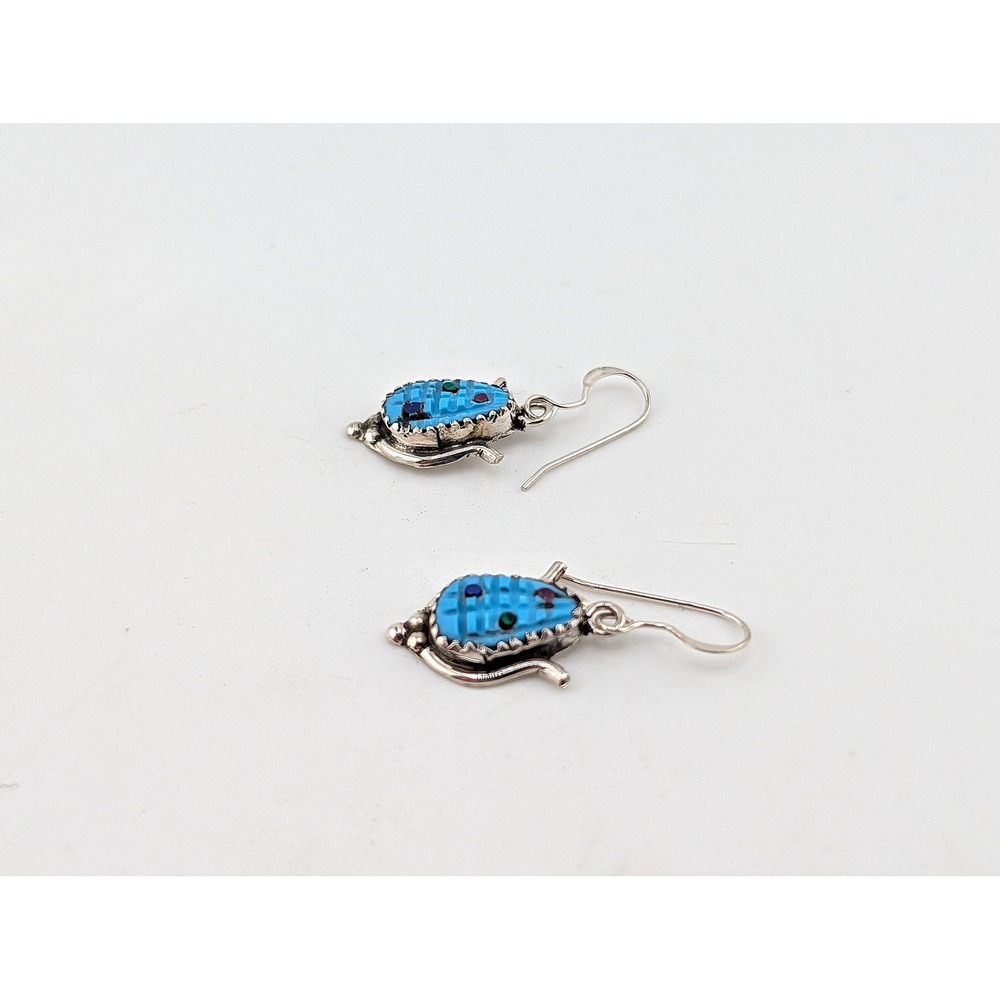 Zuni Earrings Native American Handmade Jewelry Corn Stalk Southwest Fashion *** - Picture 6 of 8